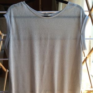 Zara silver metallic top